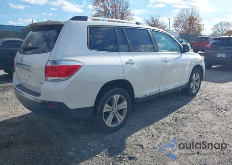 2013 Toyota Highlander Limited V6 z USA, uszkodzony, nr VIN 5TDDK3EH4DS251957